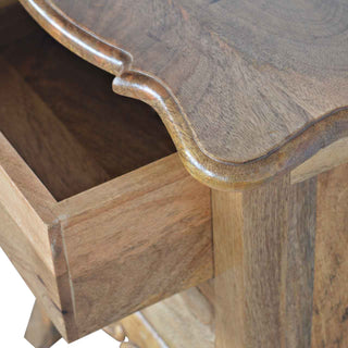 Mango Wood Cabriole Leg Bedside Table