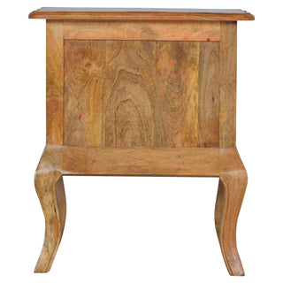 Mango Wood Cabriole Leg Bedside Table