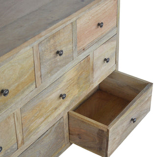Solid Mango Wood 8 Drawer Chest in Oak Finish