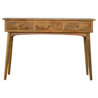 Nordic 3 Drawer Console Table in Oak Finish