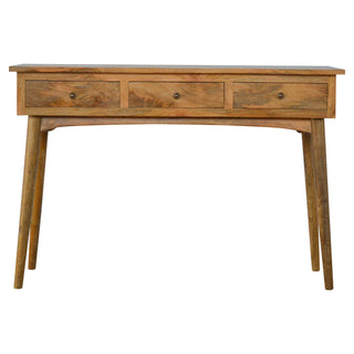 Nordic 3 Drawer Console Table in Oak Finish