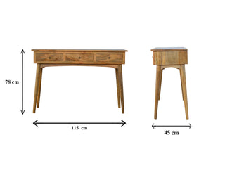 Nordic 3 Drawer Console Table in Oak Finish