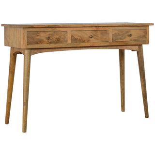 Nordic 3 Drawer Console Table in Oak Finish