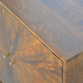 Sunrise Carved Cabinet in Chestnut Finish