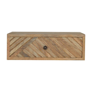 Floating Line-Carved Bedside Table