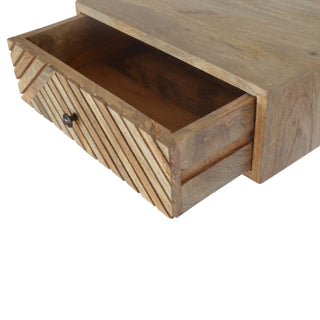 Floating Line-Carved Bedside Table