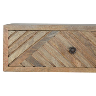 Floating Line-Carved Bedside Table