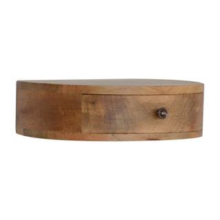 Rounded Floating Bedside Table in Oak Finish