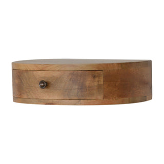 Rounded Floating Bedside Table in Oak Finish