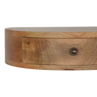 Rounded Floating Bedside Table in Oak Finish