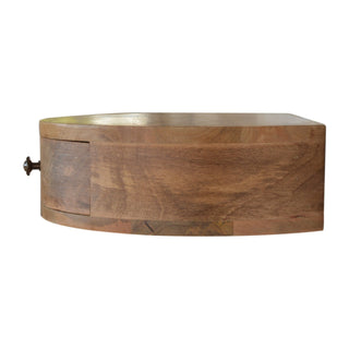 Rounded Floating Bedside Table in Oak Finish