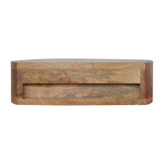 Rounded Floating Bedside Table in Oak Finish
