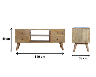 Nordic Entertainment Unit in Oak Finish