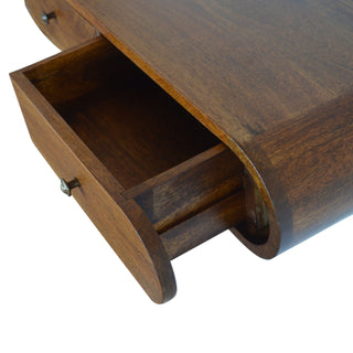 London Floated Console Table in Chestnut Finish