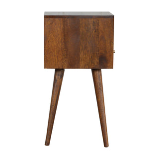 Narrow Bedside Table in Chestnut Finish