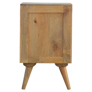 Multi-Drawer Oak Finish Bedside Table