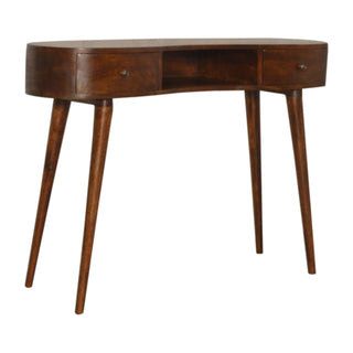 Wave Console Table in Chestnut Finish