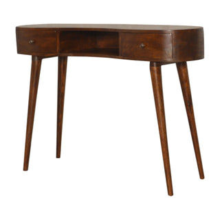 Wave Console Table in Chestnut Finish