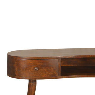 Wave Console Table in Chestnut Finish