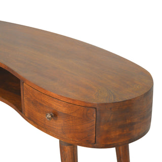 Wave Console Table in Chestnut Finish