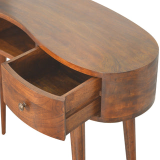 Wave Console Table in Chestnut Finish