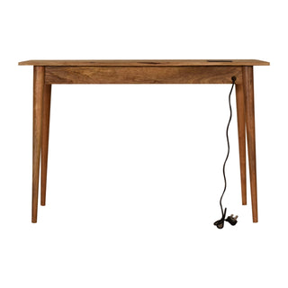 Scandic Desk in Oak Finish with Cable Access