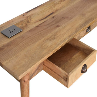 Scandic Desk in Oak Finish with Cable Access