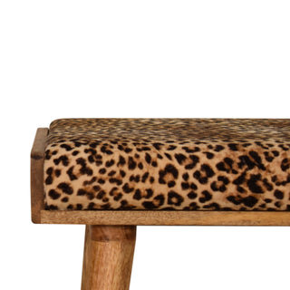 Leopard Print Velvet Footstool