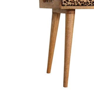 Leopard Print Velvet Footstool