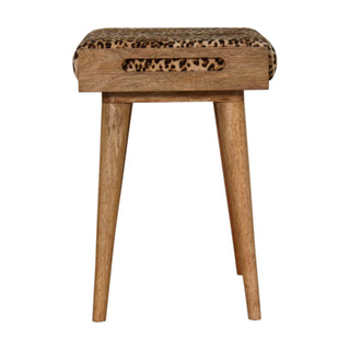 Leopard Print Velvet Footstool