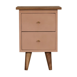 Nordic Bedside Table in Blush Pink
