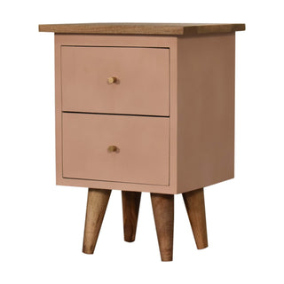 Nordic Bedside Table in Blush Pink