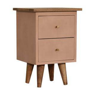 Nordic Bedside Table in Blush Pink