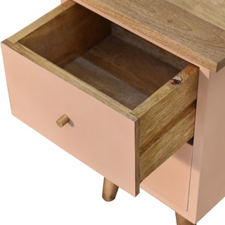 Nordic Bedside Table in Blush Pink