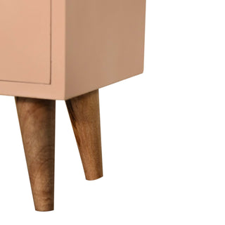 Nordic Bedside Table in Blush Pink