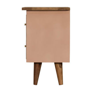 Nordic Bedside Table in Blush Pink