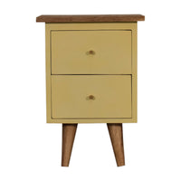 Nordic Bedside Table in Yellow Finish