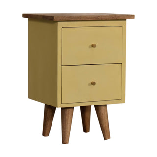 Nordic Bedside Table in Yellow Finish