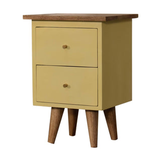 Nordic Bedside Table in Yellow Finish