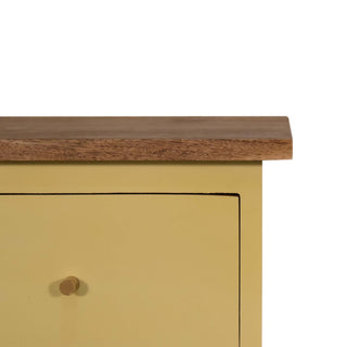 Nordic Bedside Table in Yellow Finish