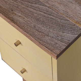 Nordic Bedside Table in Yellow Finish