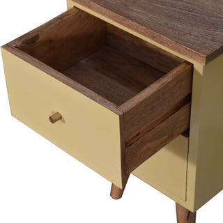 Nordic Bedside Table in Yellow Finish