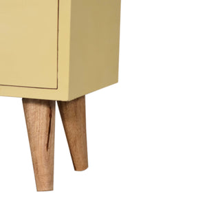 Nordic Bedside Table in Yellow Finish