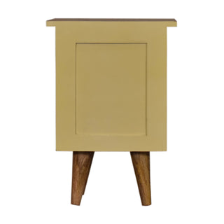 Nordic Bedside Table in Yellow Finish