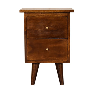Nordic Bedside Table in Chestnut Finish