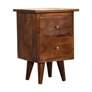 Nordic Bedside Table in Chestnut Finish