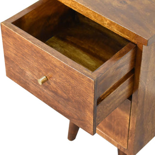 Nordic Bedside Table in Chestnut Finish