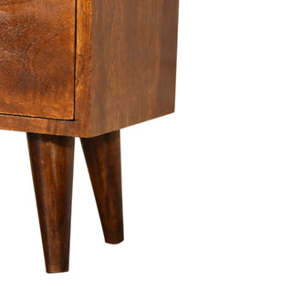 Nordic Bedside Table in Chestnut Finish