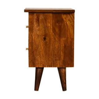 Nordic Bedside Table in Chestnut Finish