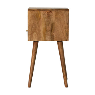 Narrow Nordic Bedside Table in Blush Pink